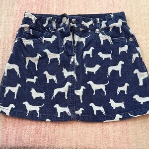 Mini Boden Blue Dog Print Skirt